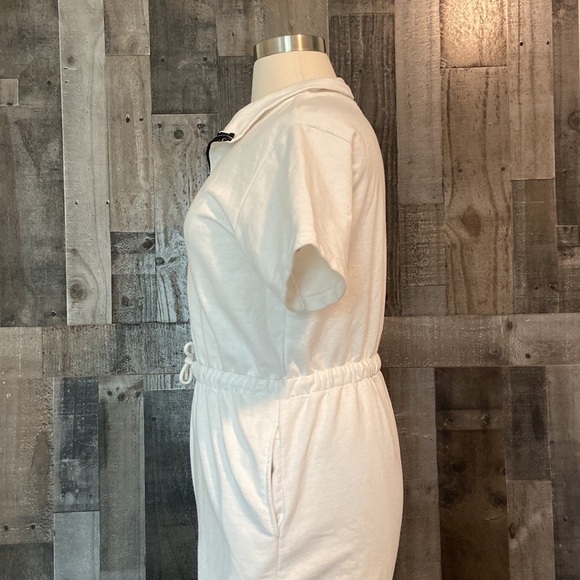 PrettyLittleThing white romper size 10 sporty athleisure skater California - Picture 9 of 13